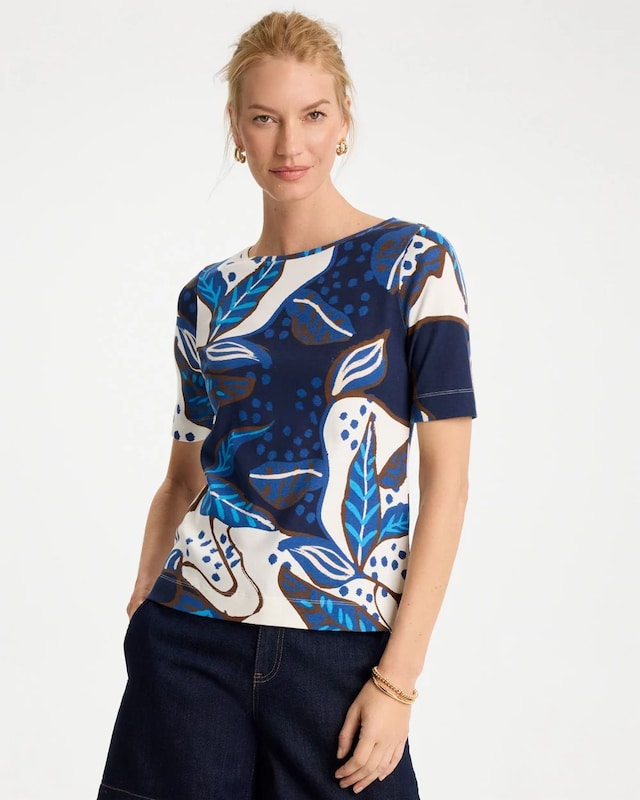 Forest Fusion Pima Elbow Sleeve Tee - image 1